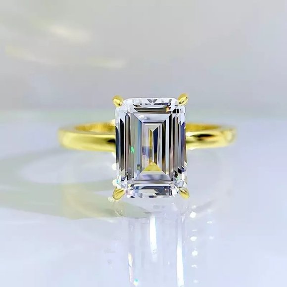 Certified 2.5ct. t.w. Diamond Emerald Cut Solitaire Engagement Ring - Picture 1 of 15